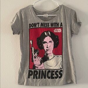 Star Wars Gray T-Shirt with Red and Black Princess Leia Design